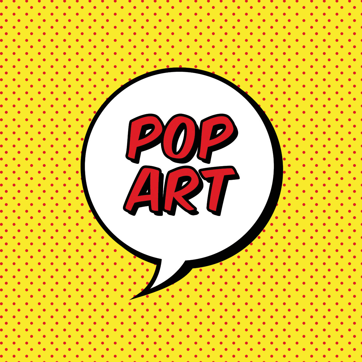 Arte de lienzo de burbuja de chat de arte pop rojo