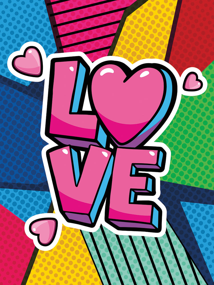 Amor en el arte de la lona rosa chicle