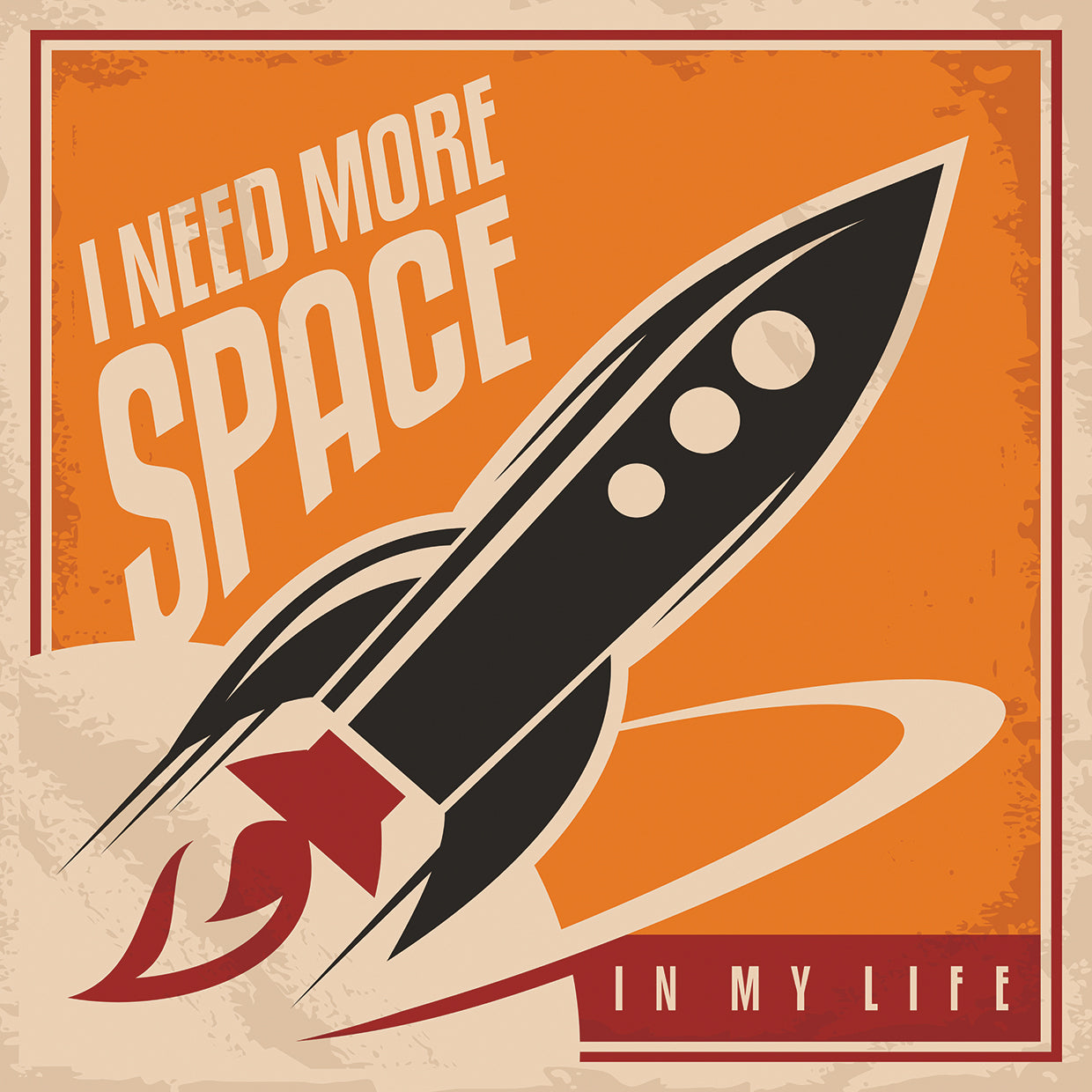 Más arte de la lona del cartel del cohete retro del espacio