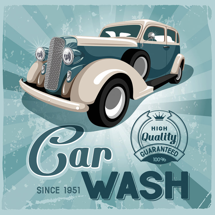 Sparkling Blue Car Wash Sign