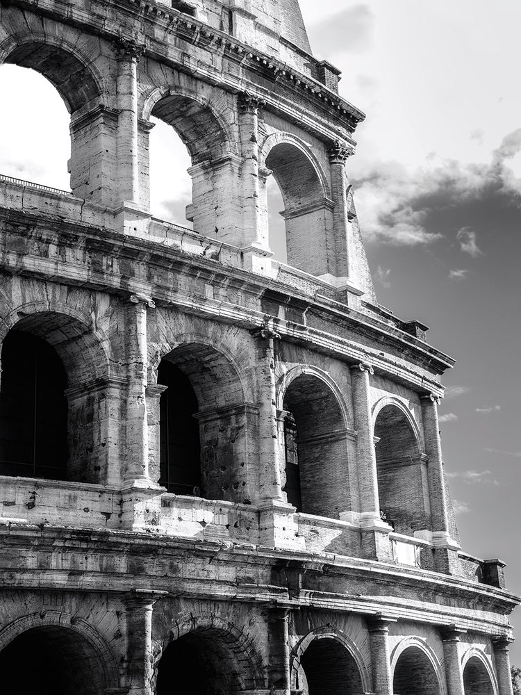 Arte en lienzo de belleza de Roma en blanco y negro