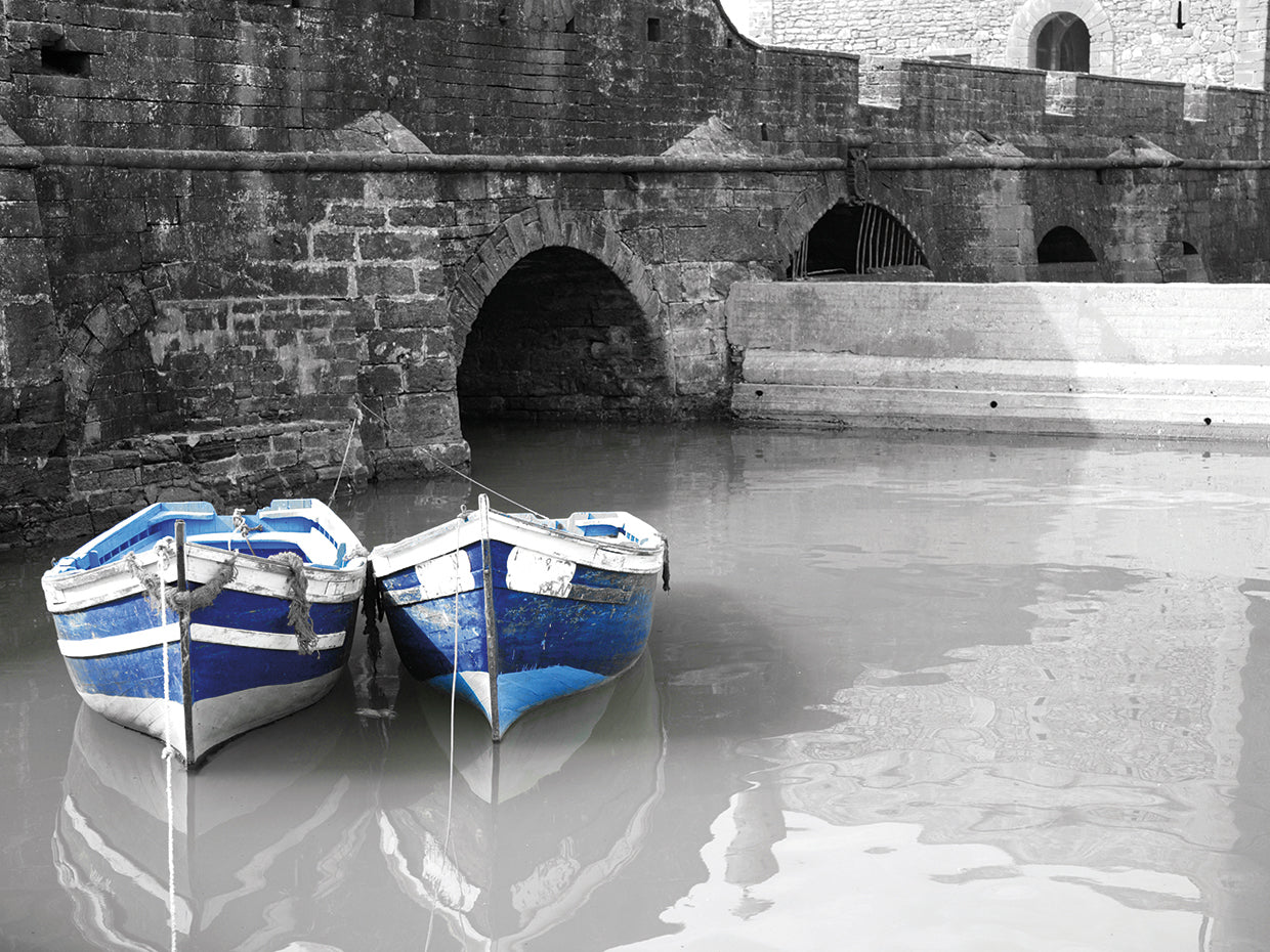 Moroccan Blue and White Boats