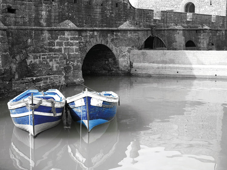 Moroccan Blue and White Boats