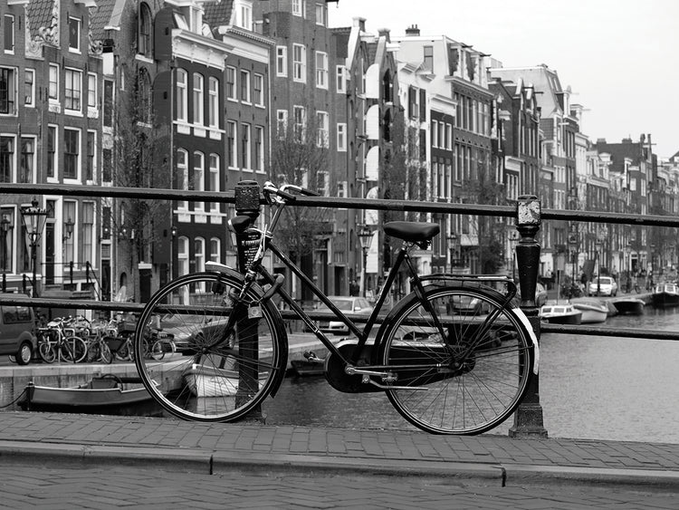 Arte de la lona de la bici del puente de Amsterdam