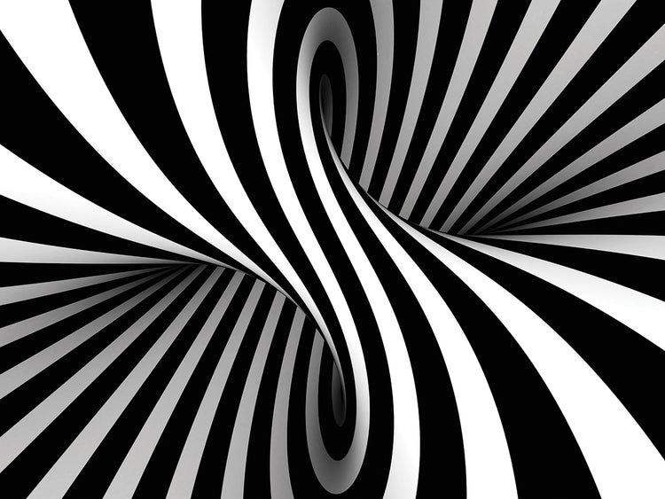 Arte en lienzo con giro de menta en blanco y negro