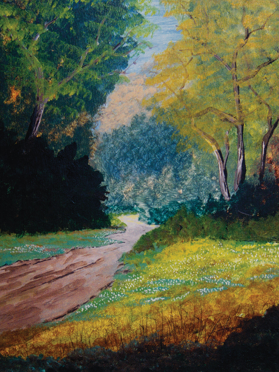 Arte de la lona de la ruta del bosque de espectro completo
