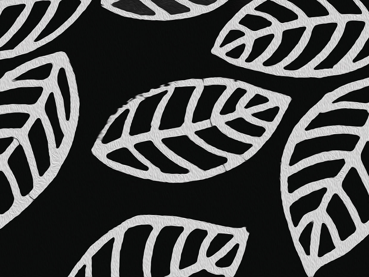 Whiteout on Black Paper Leaves