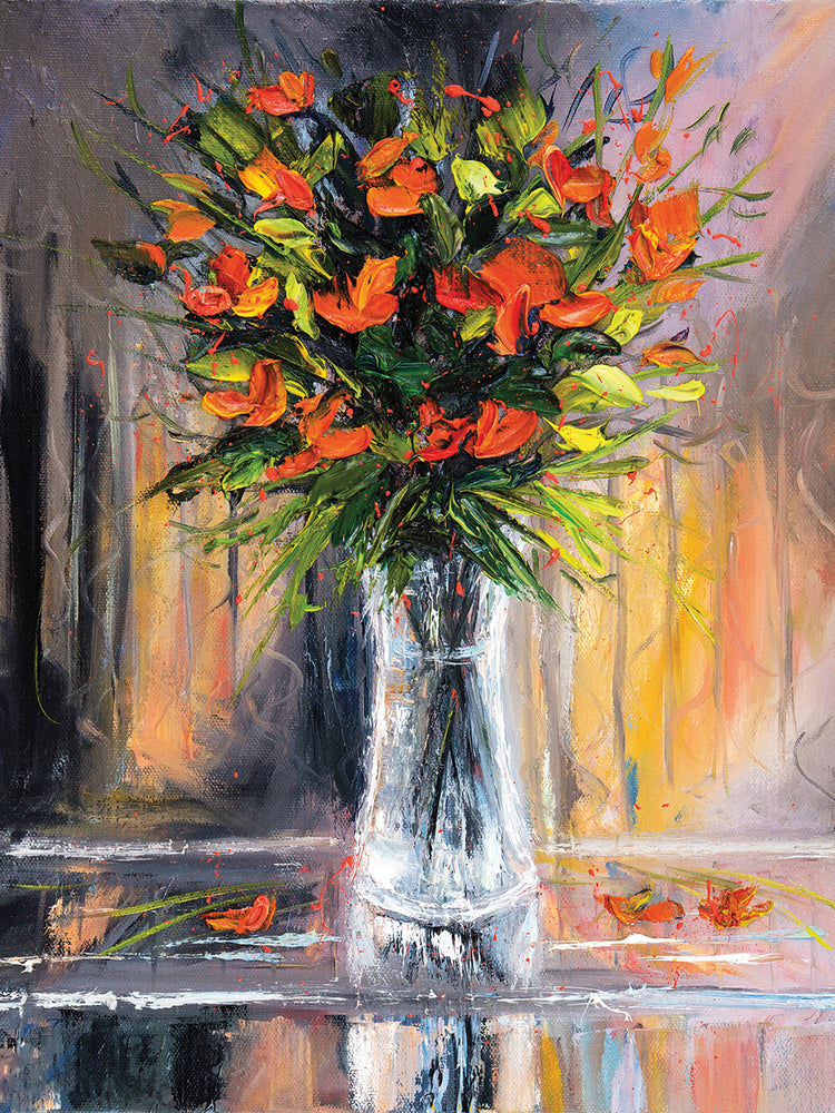 Colorido en el arte de la lona de cristal