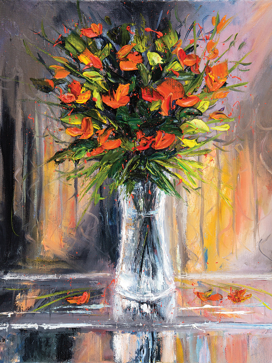 Colorido en el arte de la lona de cristal