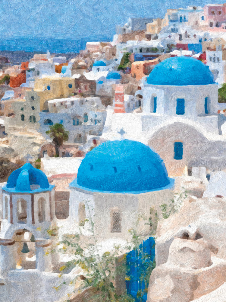 Bright Blue Domes in Santorini
