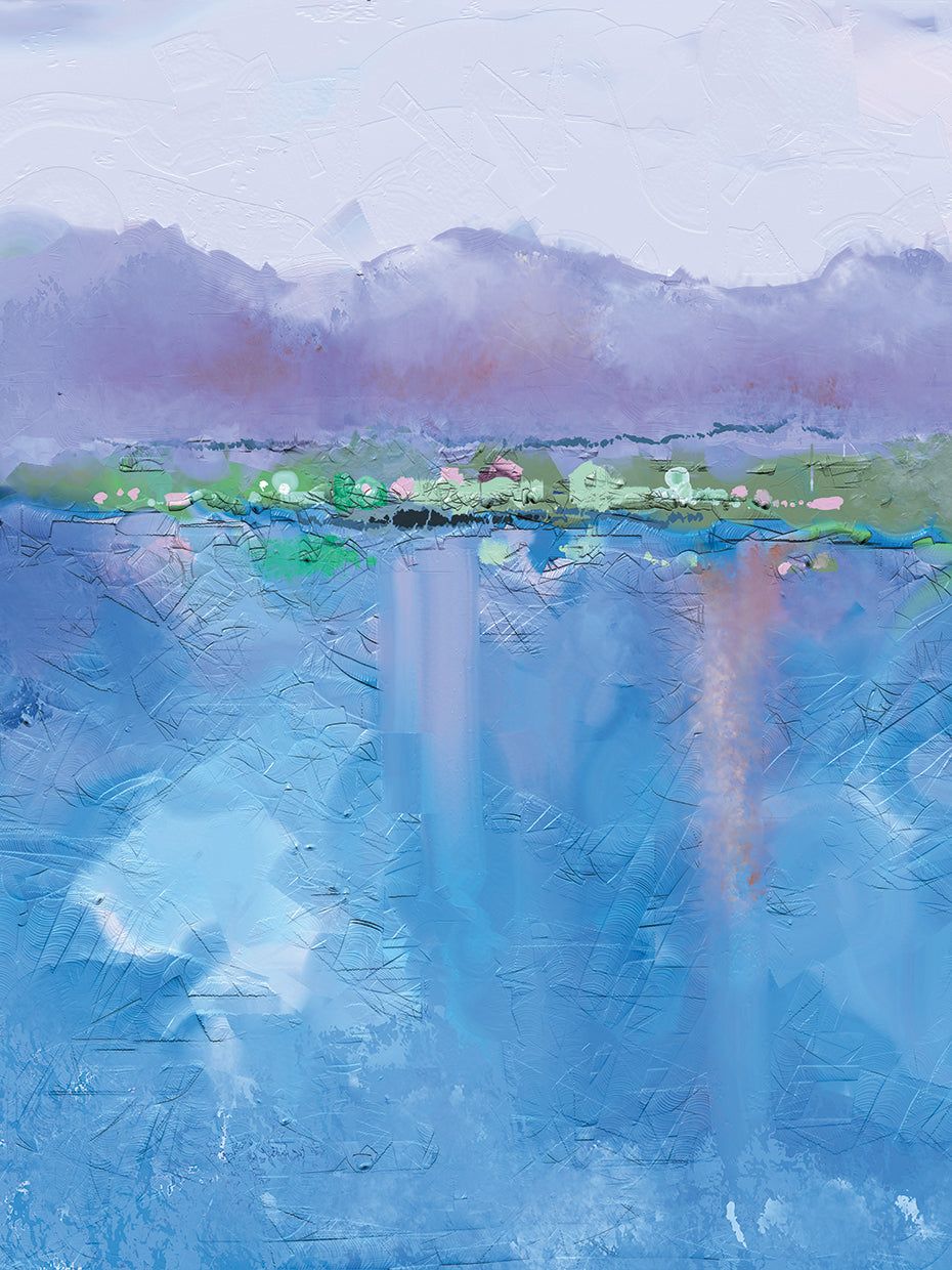 Coastal Cottage Teals Arte de la lona