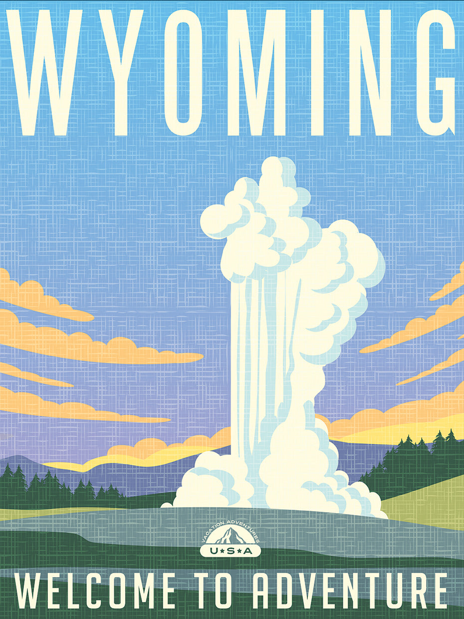 Bienvenido a Wyoming Adventure Canvas Art