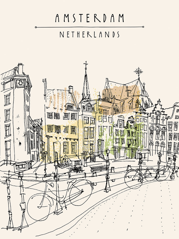 Bocetos urbanos en Ámsterdam Lienzo