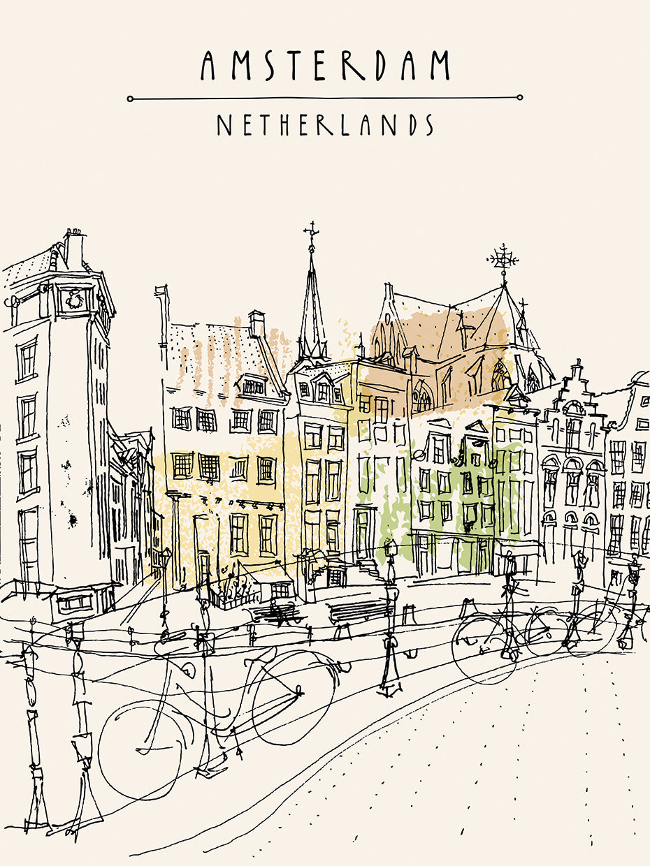 Bocetos urbanos en Ámsterdam Lienzo