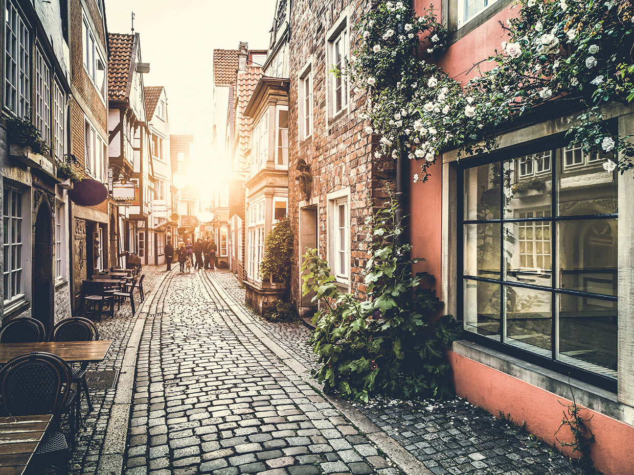 Sunset Filter Village Cobblestones