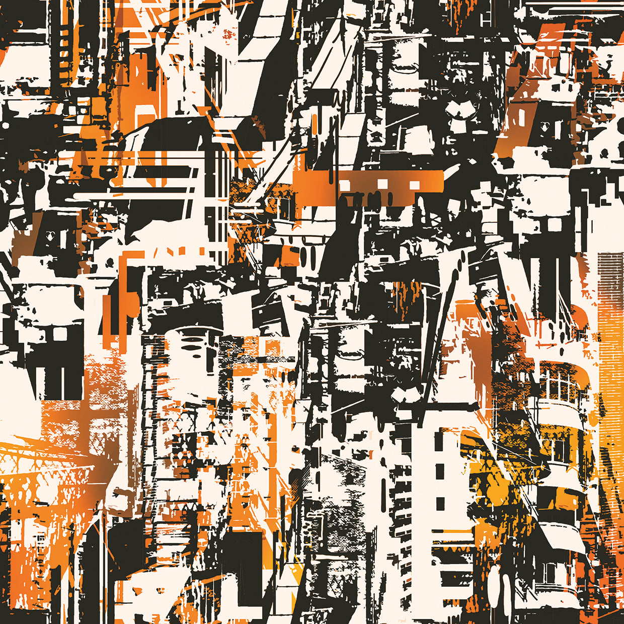 Emocionante en el arte de la lona del collage de la ciudad
