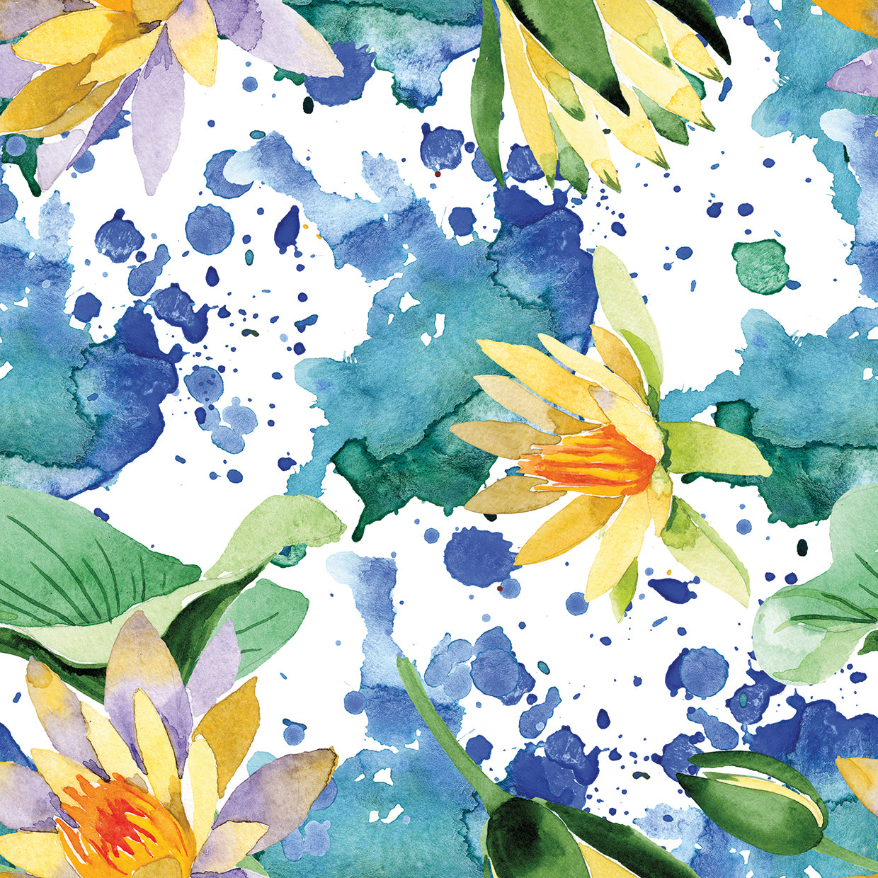 Arte en lienzo Golden Lotus Cool Splash