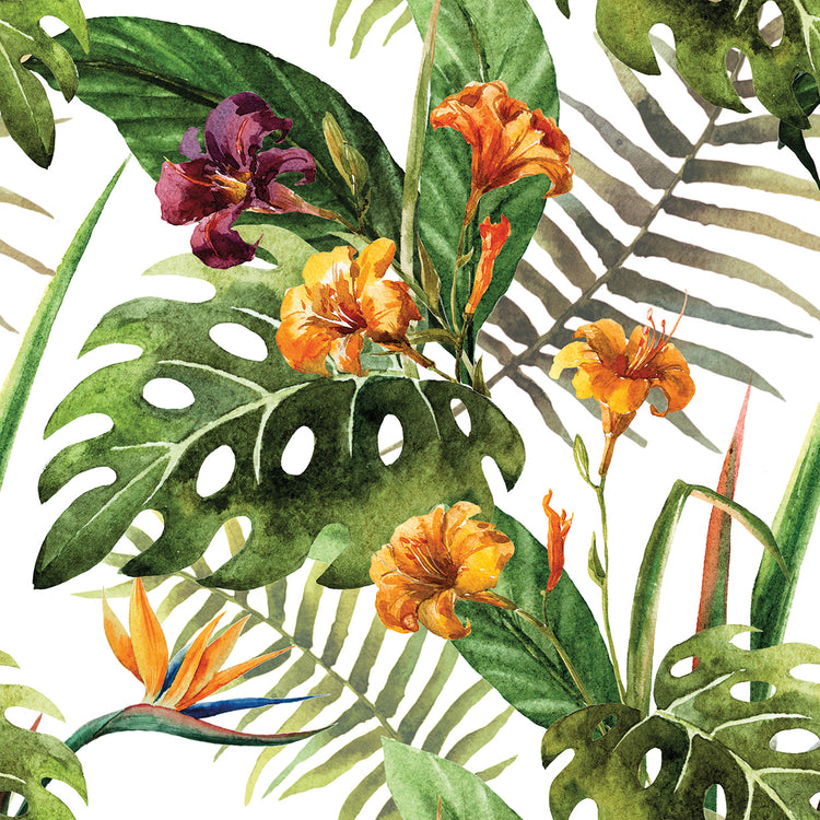 Arte exótico de la lona del jardín polinesio