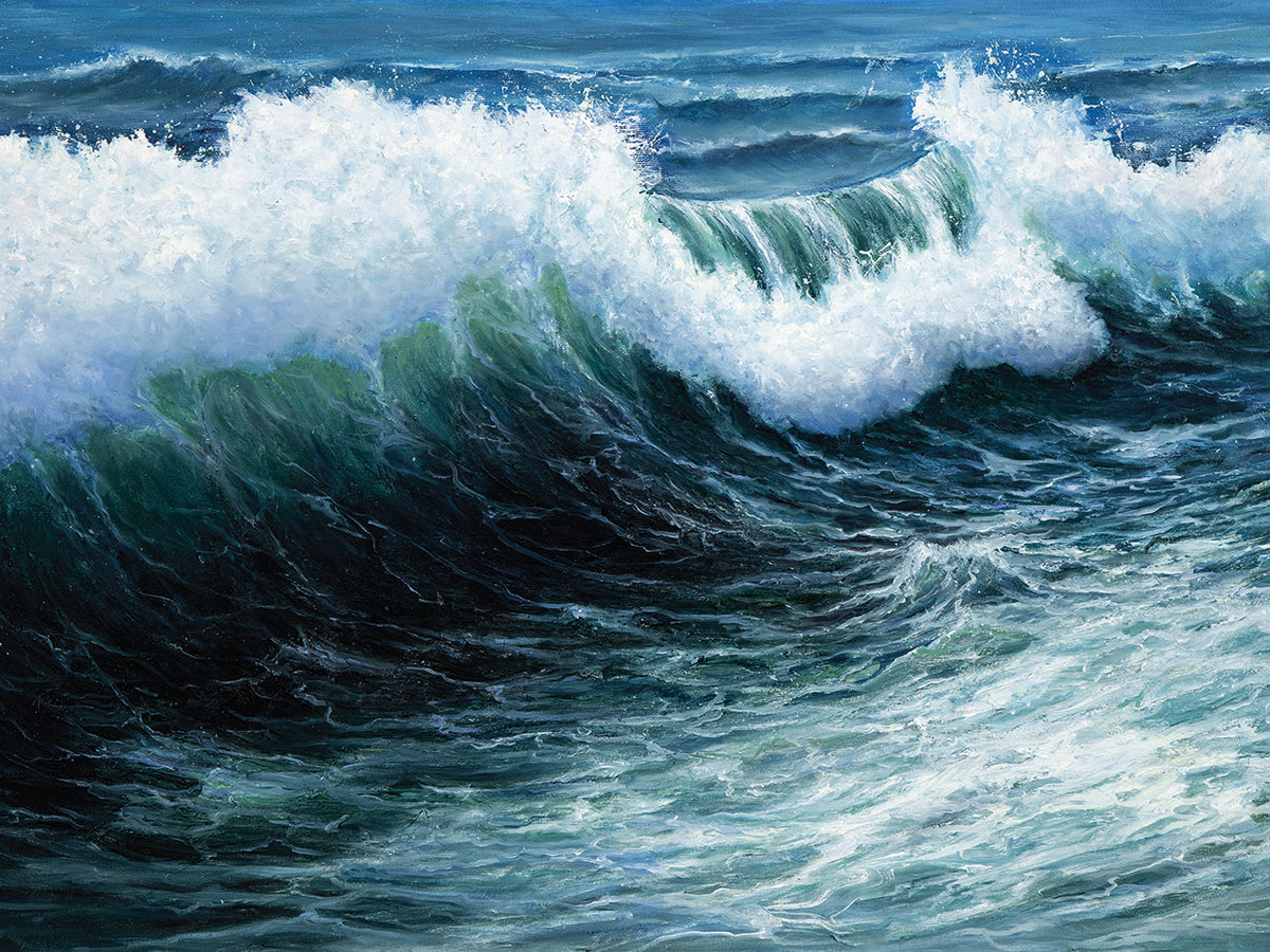 Stormy Teal Waves