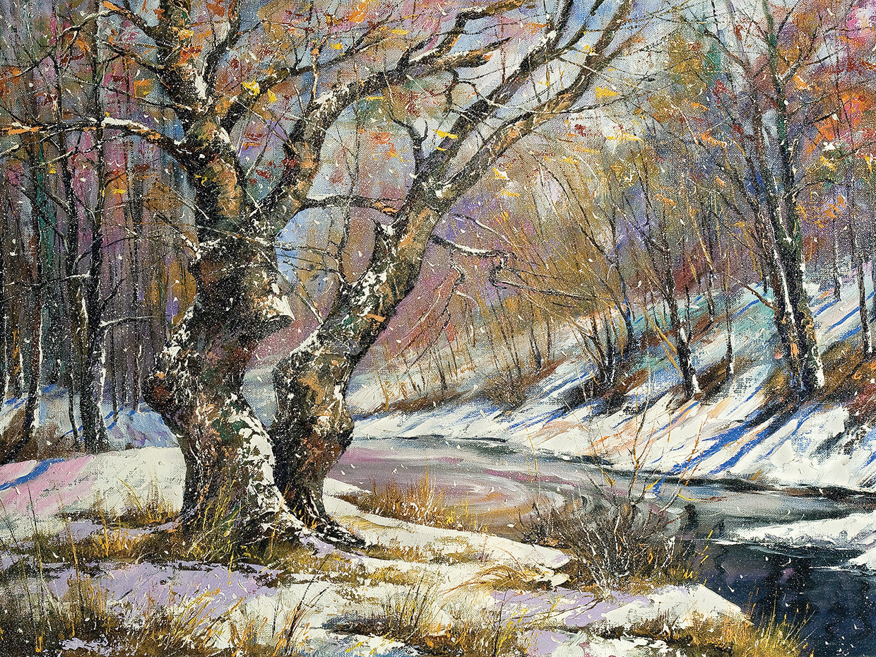 Tree at the Snowy Riverbend