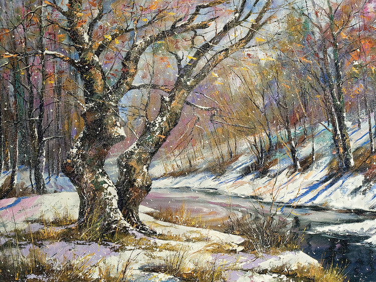 Tree at the Snowy Riverbend