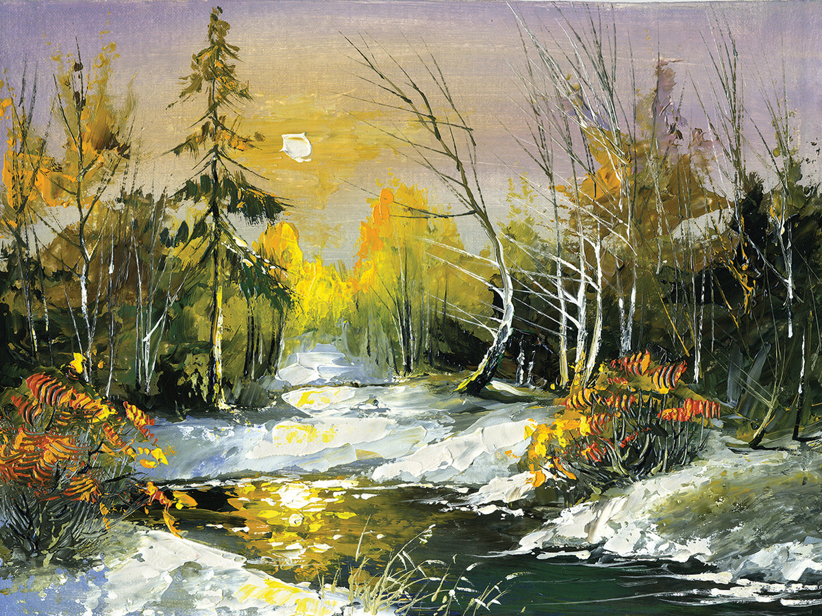 Moonrise Over Spring Snow