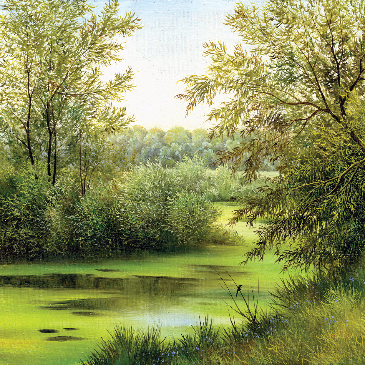 Hermoso lienzo de verdes de verano