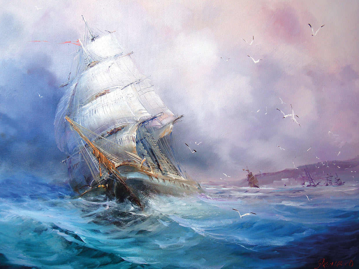 Majestic Ship on the High Seas