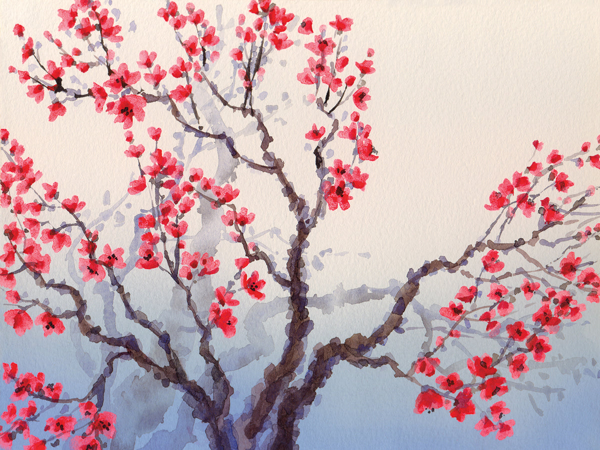 Chinese Red Classic Blossoms
