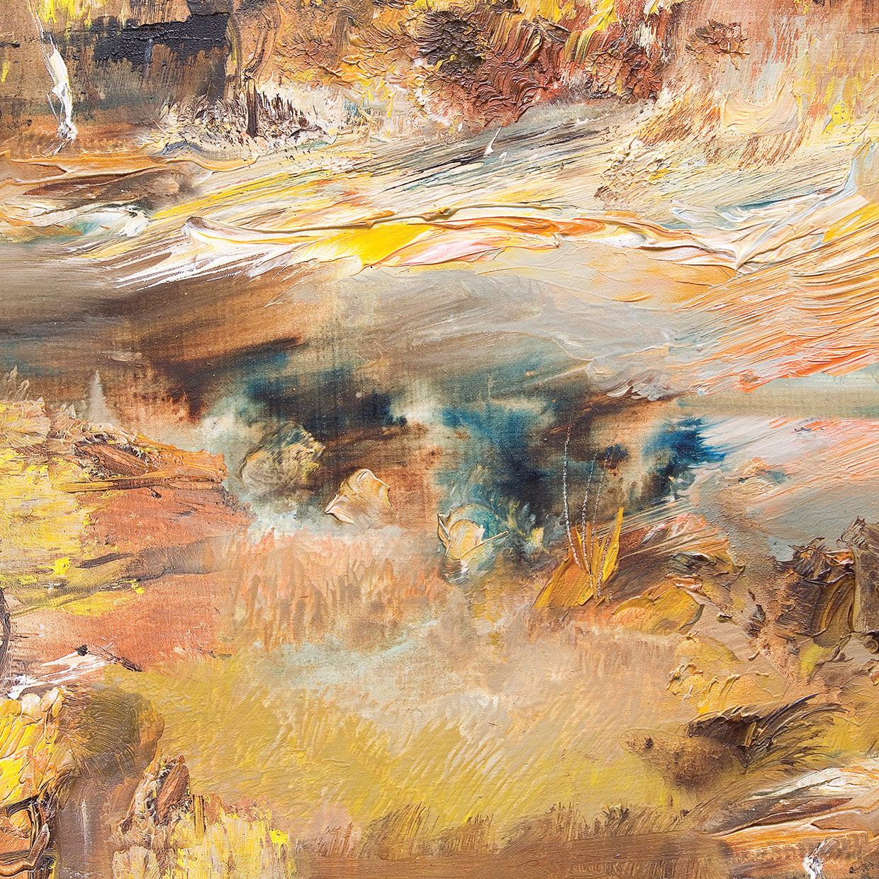 Arte artístico de la lona de la abstracción del otoño