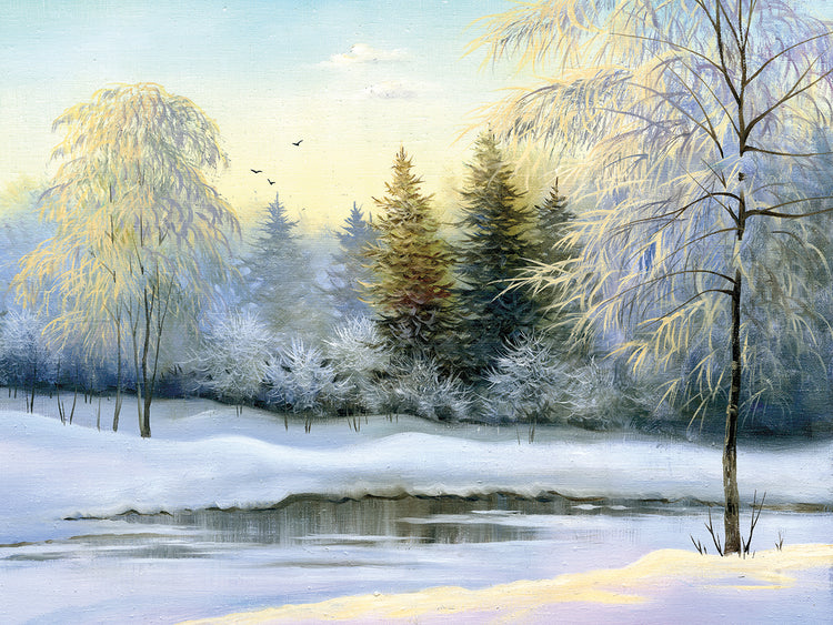 Glittering Silver Winter Trees