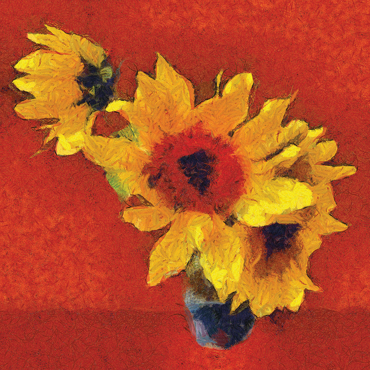 A los girasoles les gusta presumir de arte en lienzo