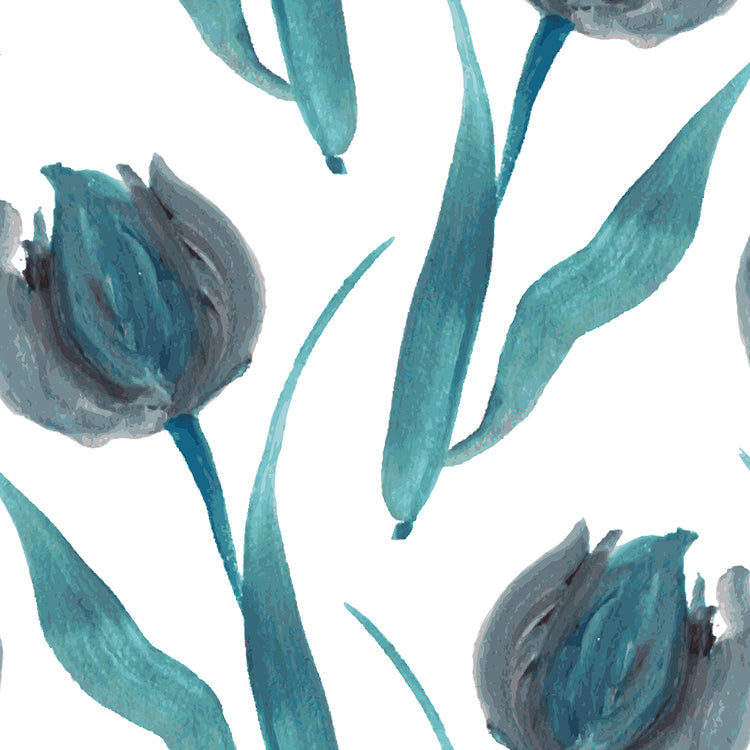 Lienzo de tulipanes holandeses azules de Delft