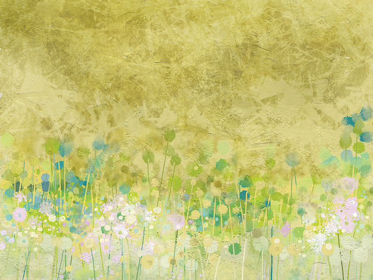 Arte de lienzo de abstracción de campo de flor suave