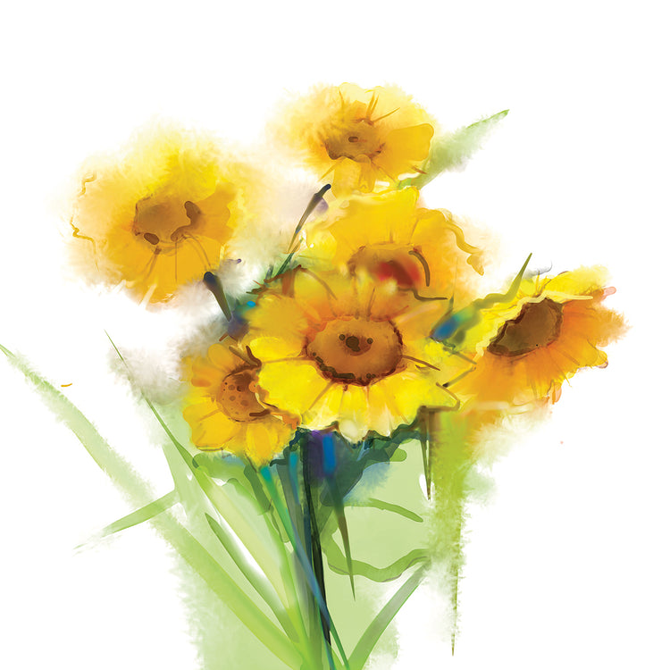 Arte de lienzo de girasoles suaves mantecosos
