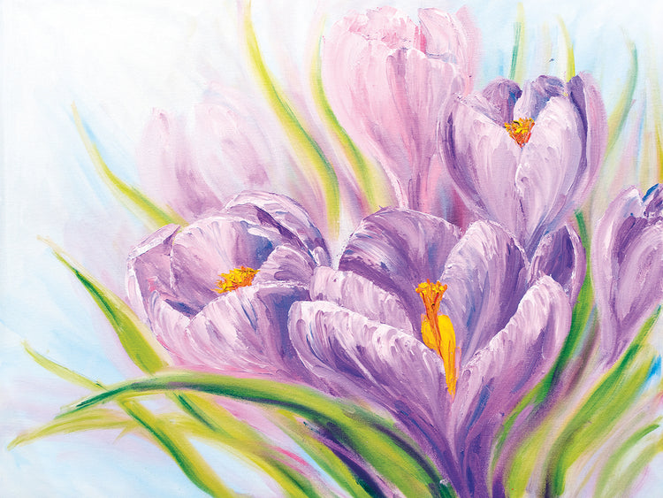 Arte de la lona del trío del azafrán de la primavera