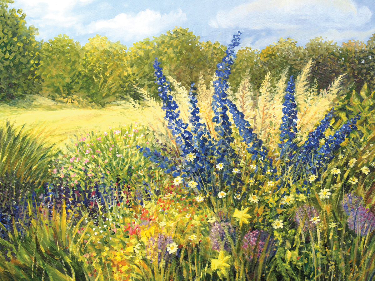 Delphiniums Bloom by the Field