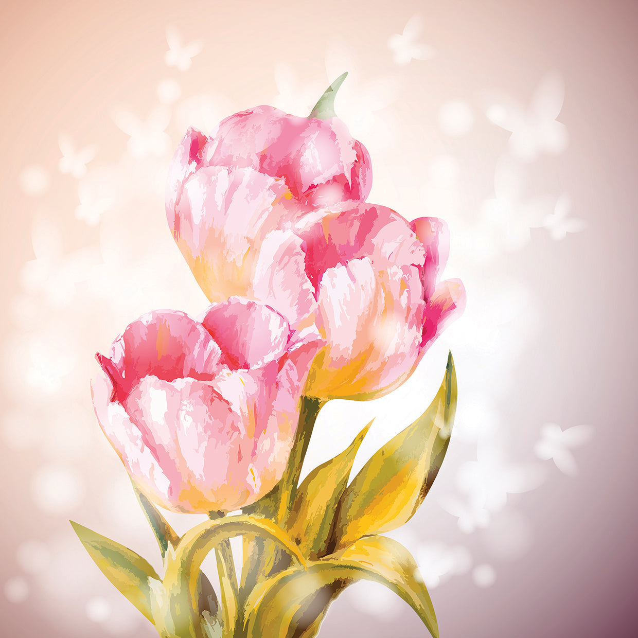 Blushing Spring Tulip Trio