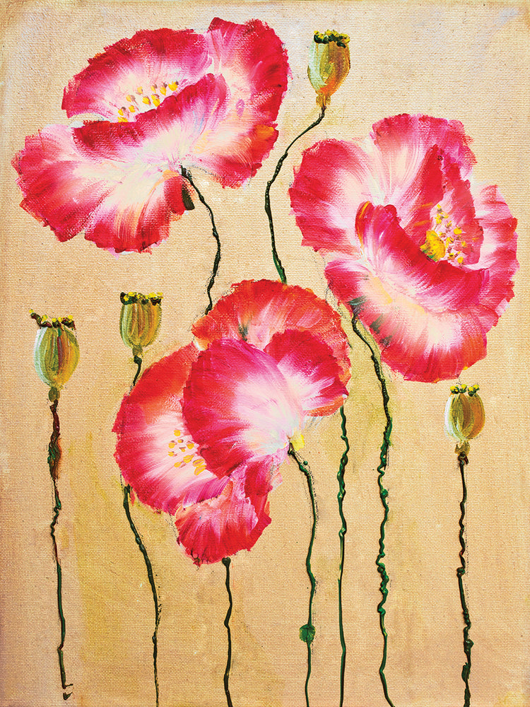 Arte de la lona de las peonías de las cintas rosadas