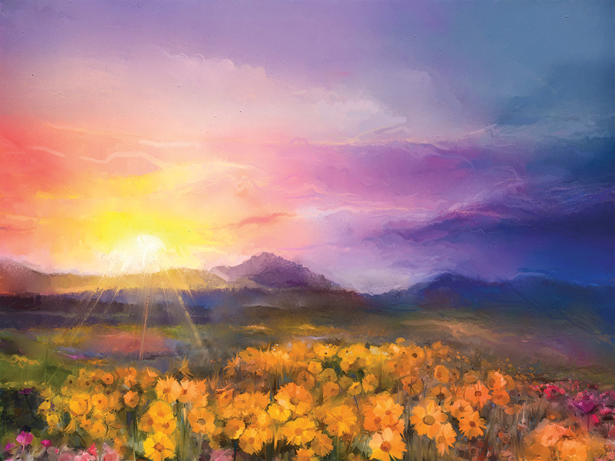Glowing Pink Sunset Meadow