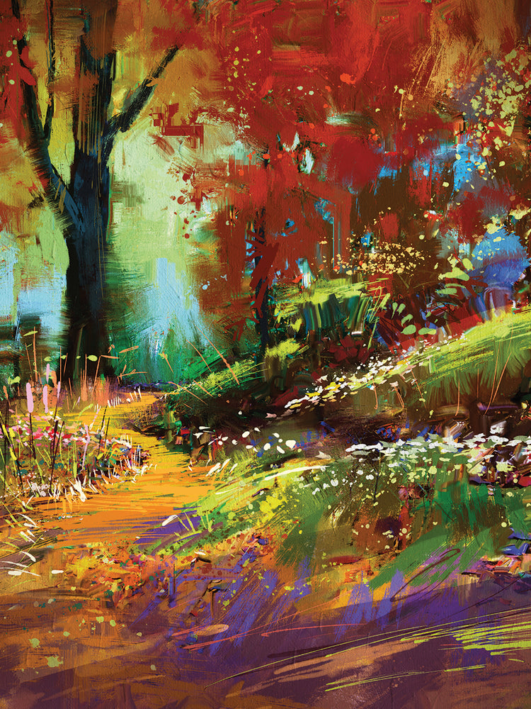 Entrando en el arte de la lona de los colores del otoño