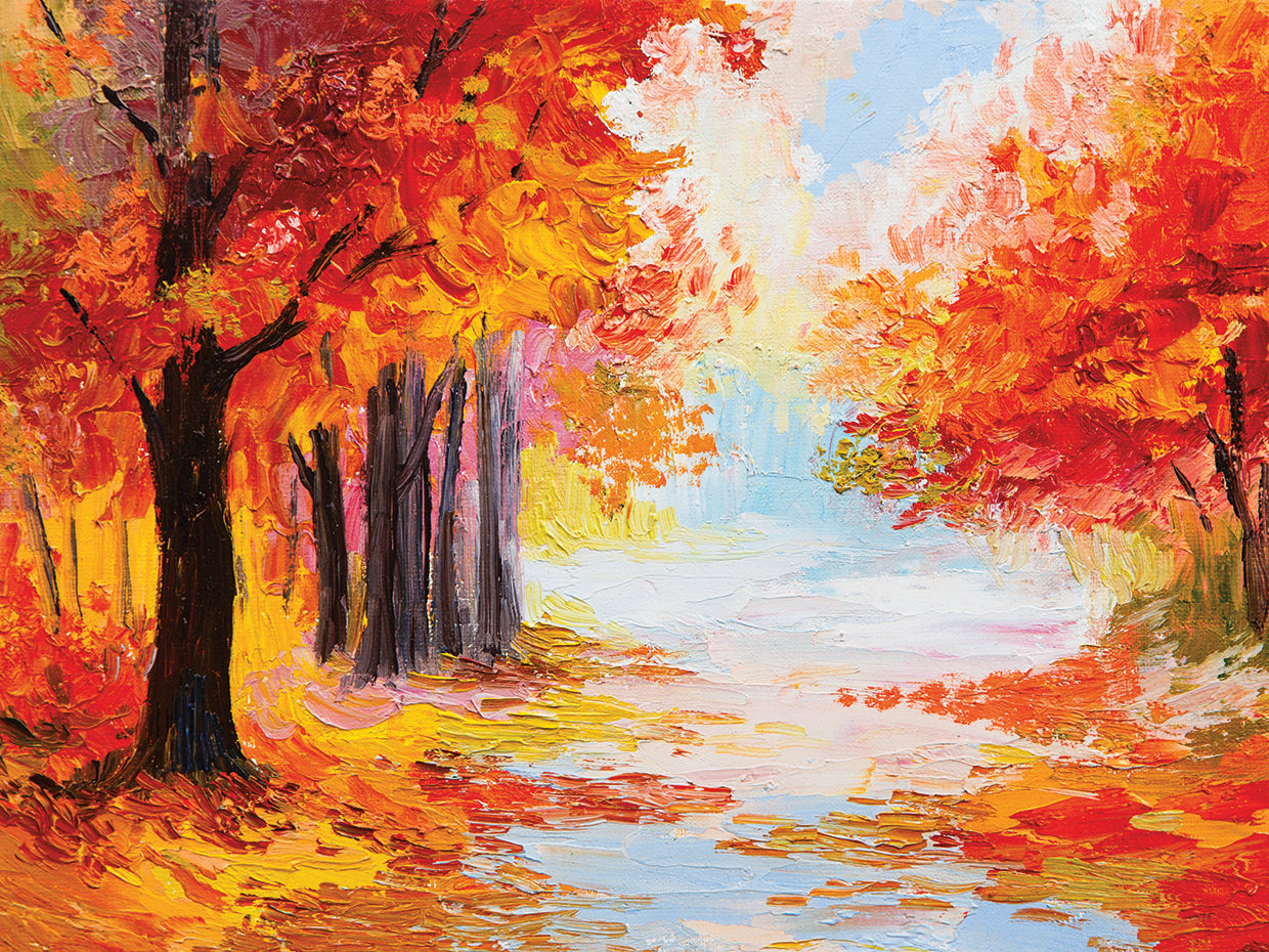 Ruby Reds and Warm Gold Forest