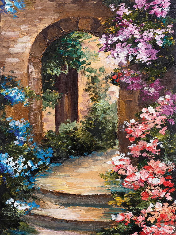 Flores florecen en el jardín Sombras Arte de la lona