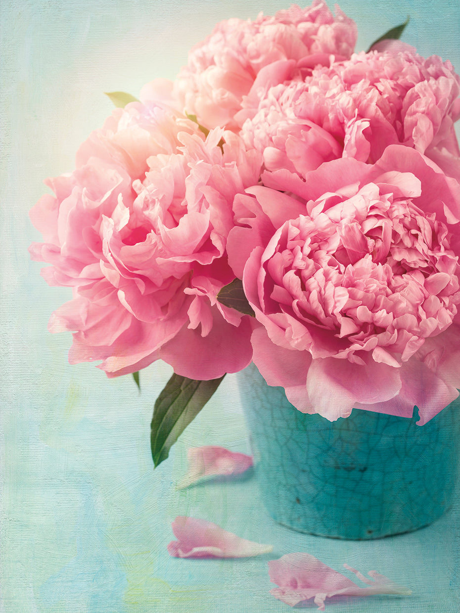 Pale Pink Peonies in Vintage Vase