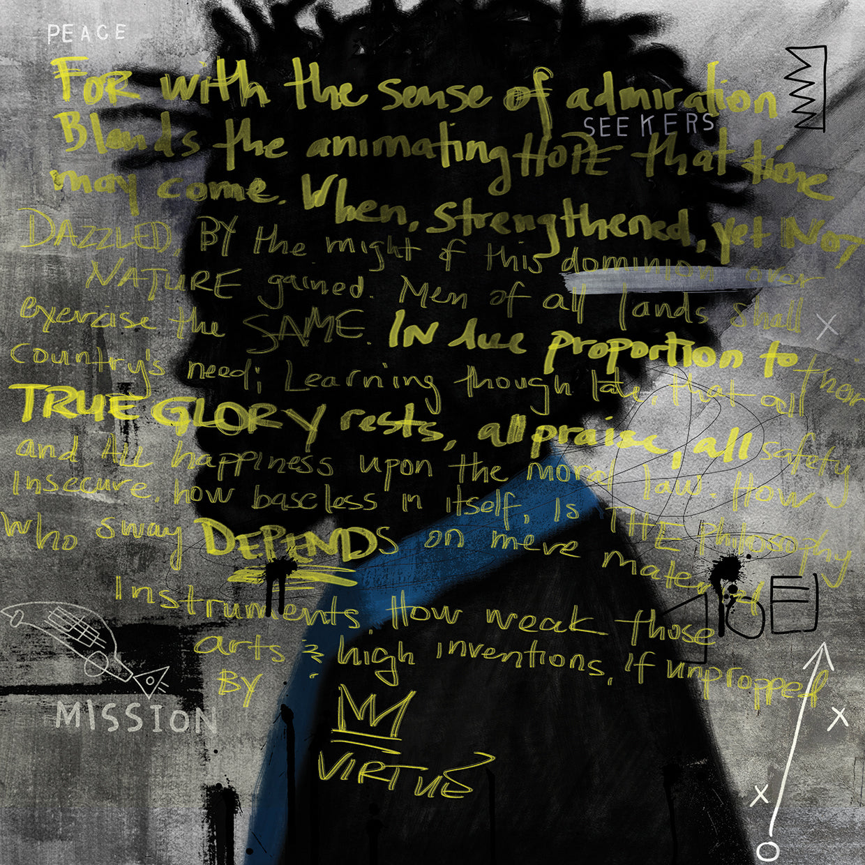 He Said - highest quality handcrafted wall art work on large canvas & framed canvas prints by Nikki Chu 