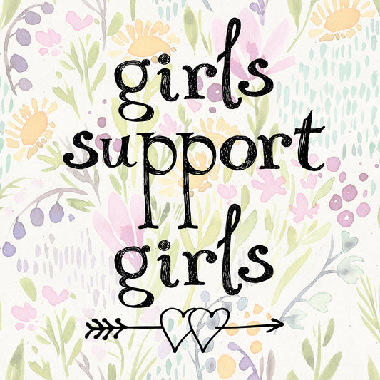 Girls Support Girls - highest quality handcrafted wall art work on large canvas & framed canvas prints by Nikki Chu 