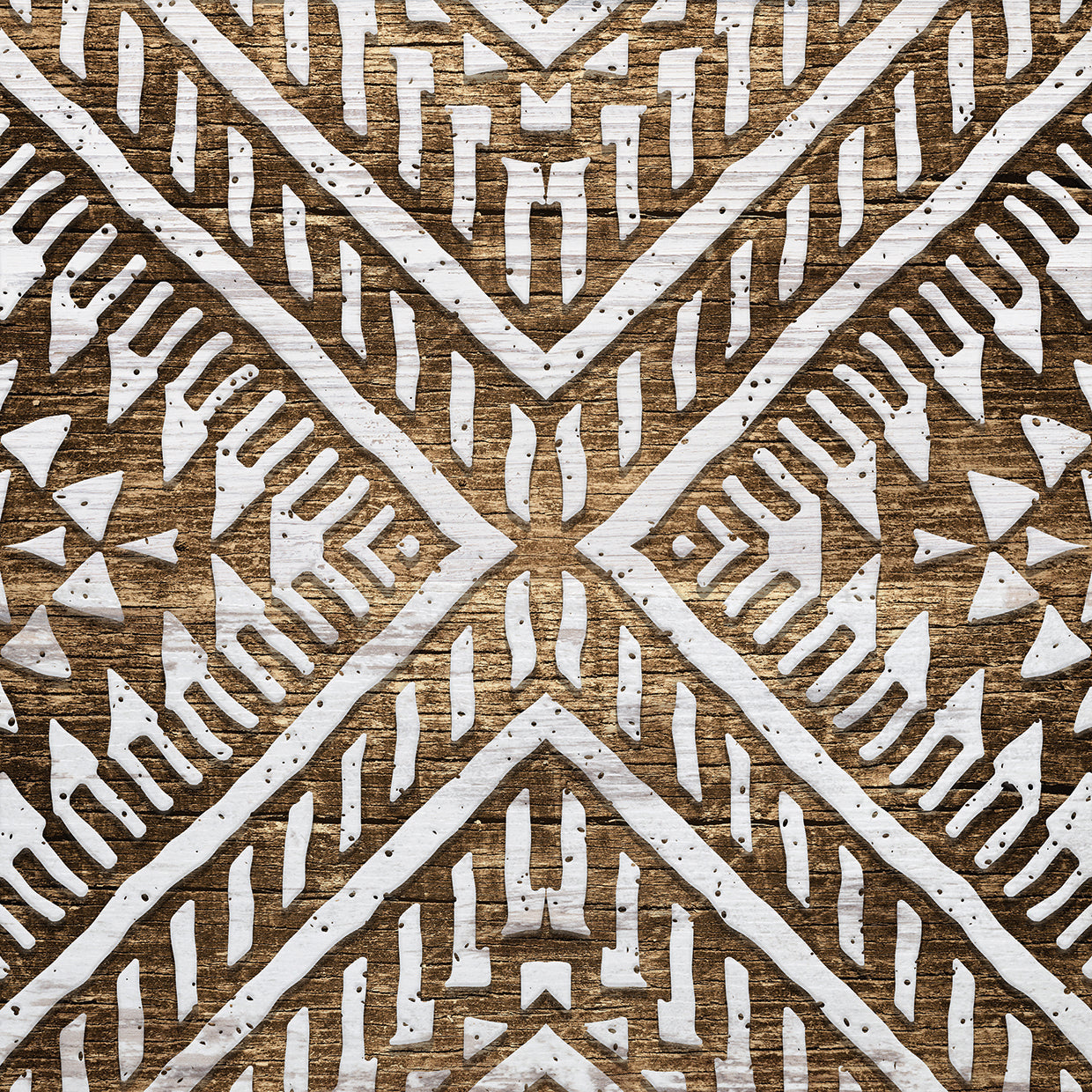 Wood Tile African - highest quality handcrafted wall art work on large canvas & framed canvas prints by Nikki Chu 