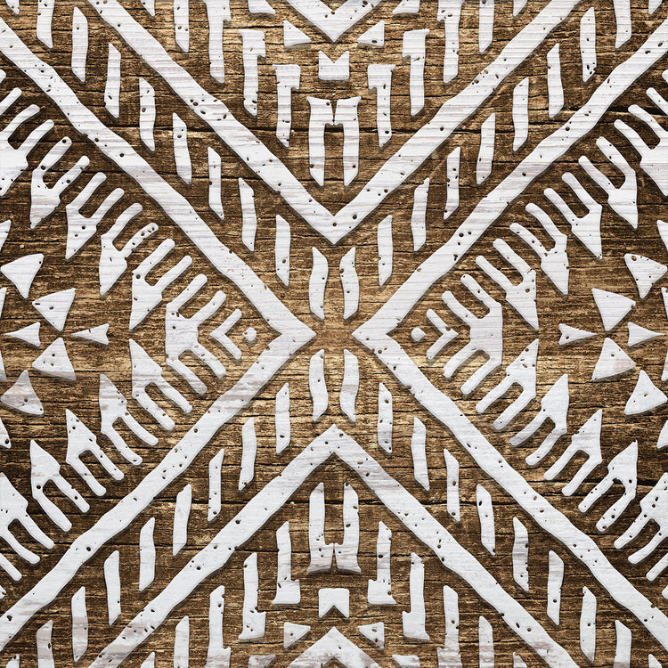 Wood Tile African - highest quality handcrafted wall art work on large canvas & framed canvas prints by Nikki Chu 