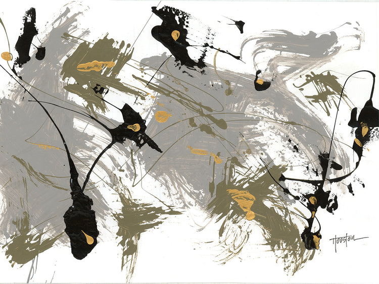 Black & Gold 2 - highest quality handcrafted wall art work on large canvas & framed canvas prints by Dan Houston 