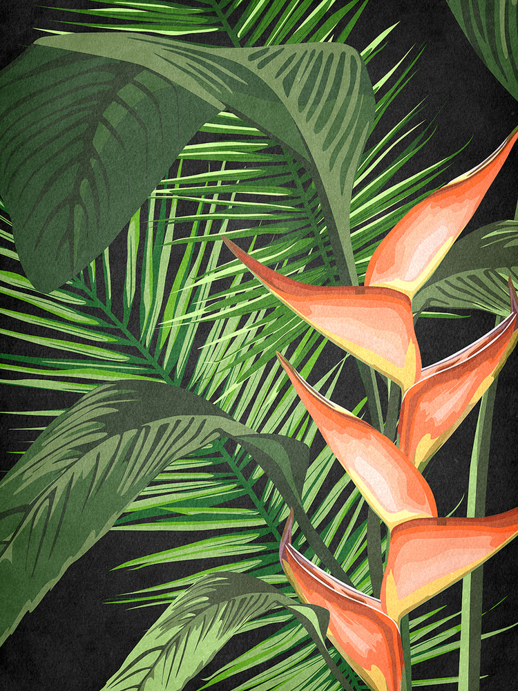 Dark Floral handcrafted art work on canvas or framed canvas prints by Nikki Chu 